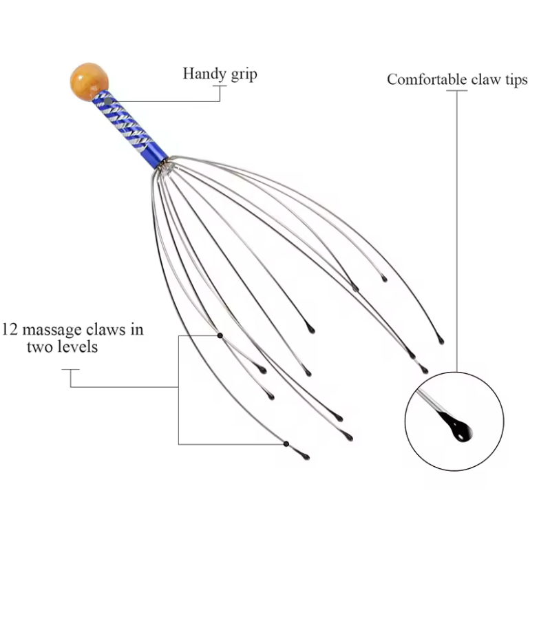 Octopus Head Massager Scalp Massager Relaxation Tiredness Metal Head Relax Massager