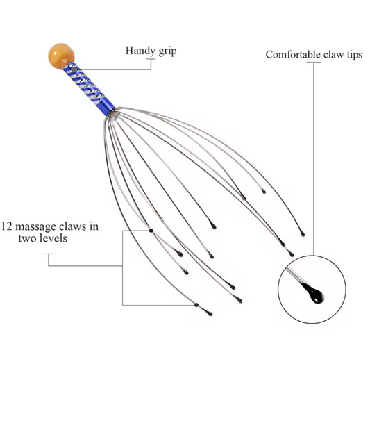 Octopus Head Massager Scalp Massager Relaxation Tiredness Metal Head Relax Massager